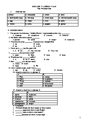English 7- Lesson plan the written test